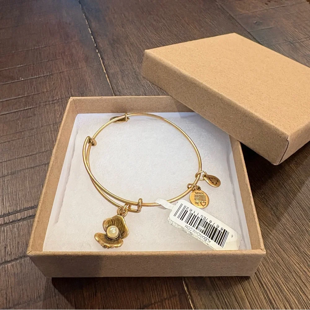 Alex and Ani Oyster with Pearl EWB Russian Gold Bracelet